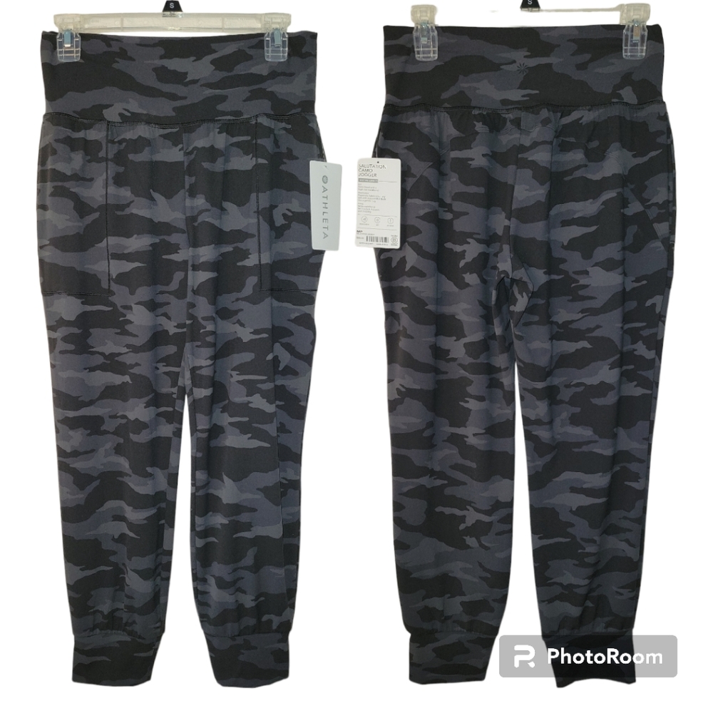 Athleta Salutation Camo Joggers, MP, Black, NWT - Picture 4 of 16